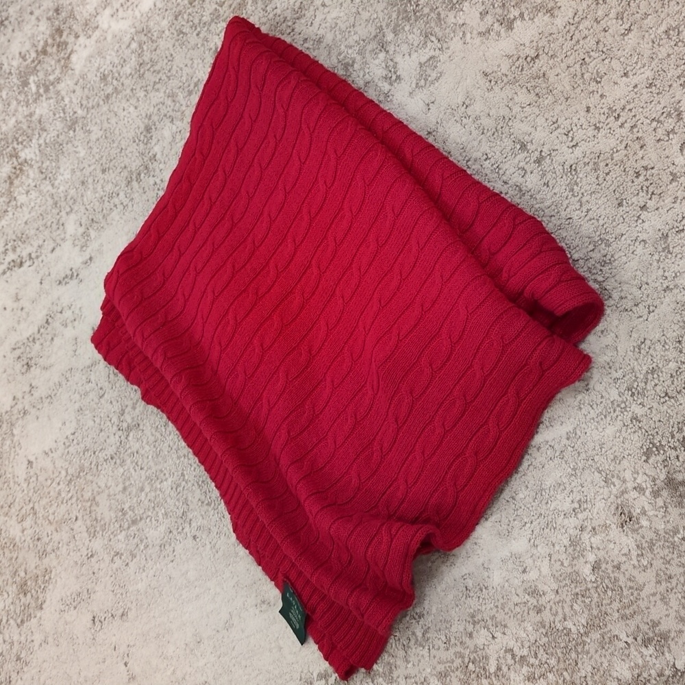 (LIKE NEW) Lauren Ralph Lauren 100% Cotton Knit Throw Blanket